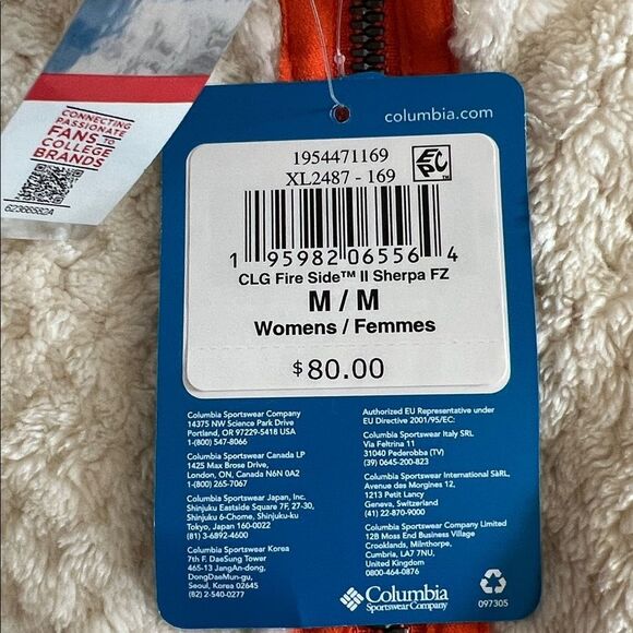 NWT Clemson Tigers Women's Columbia Sherpa Full Zip Jacket Sz Medium - Picture 8 of 10